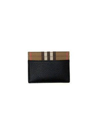 Burberry Classic Blk Beige Card Holder