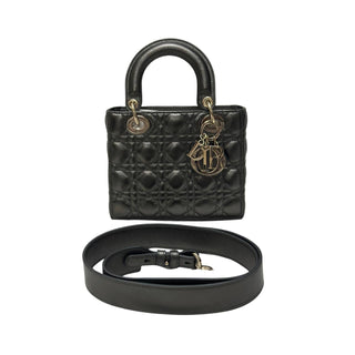 Lady Dior Mettalic Dark Grey Cannage Lambskin
