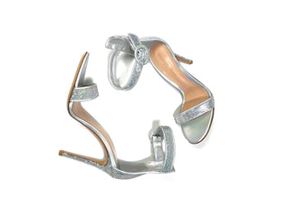 Gianvito Rossi Silver Sequin Sandals Heels
