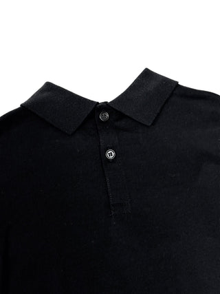 Burberry Black Gold Name Logo Polo Shirt
