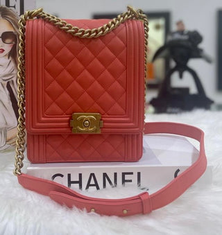 Chanel Boy Red Shoulder Bag