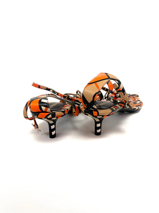 Burberry TB Black Orange Sandals