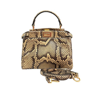 Fendi Peekaboo Mini Python Beige