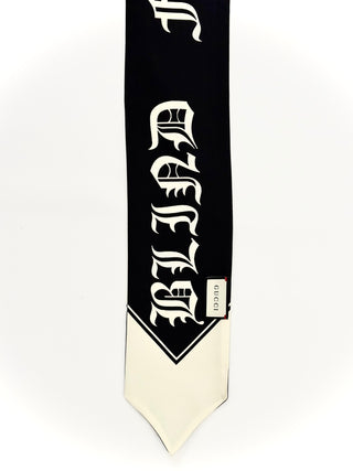 Gucci Blind For Love Black and White Silk Twilly/ Neck Bow