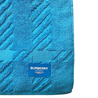 Burberry Blue Big Size Beach Towel with Name Logo Patch