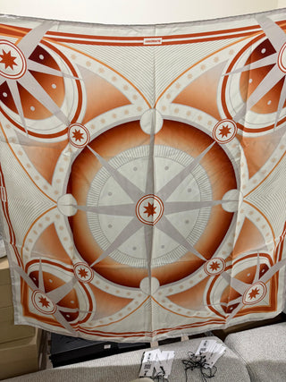 Burberry Silk Multi Color Beige OBL