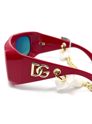 Dolce and Gabbana Therapy Sunglasses with Chain Red