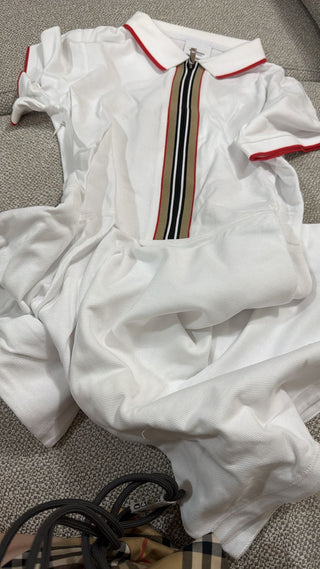 Burberry White Icon  Polo Dress