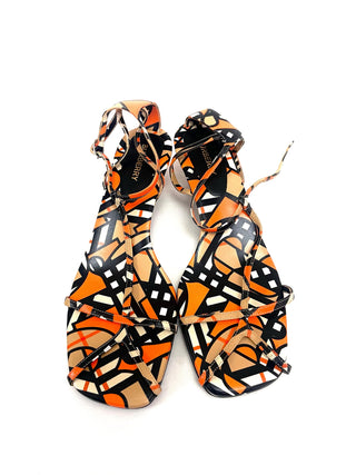 Burberry TB Black Orange Sandals