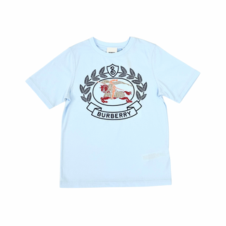 Burberry Baby Blue Round Horse Logo T‘shirt