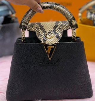 Louis Vuitton Black Python Mini Capucines
