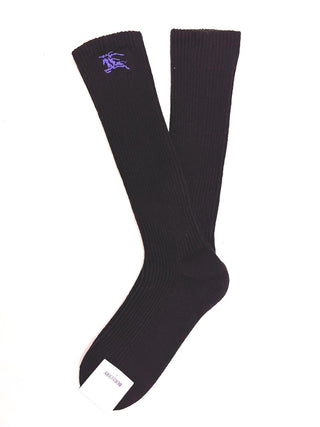 Burberry Wool socks with Horse Embroidery in Black