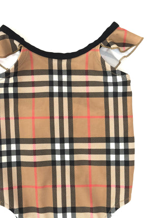 Burberry Classic Vintage Design Ruffle Arm Swimsuit