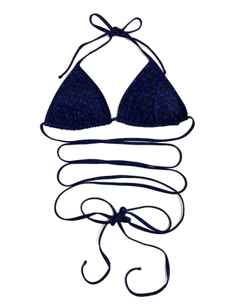 Burberry Dark Blue TB Logo Padded Bikini