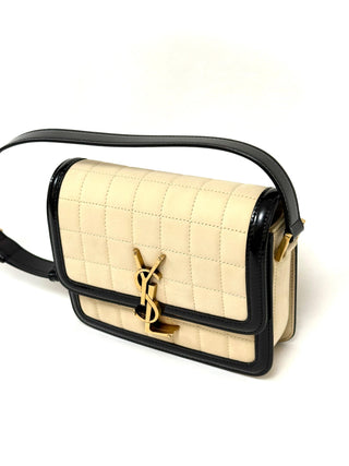 Saint Laurent Small Solferino Satchel Bag in Beige