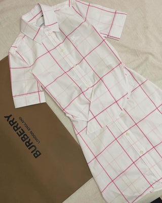 Burberry White Pink Caro Shirt Dress