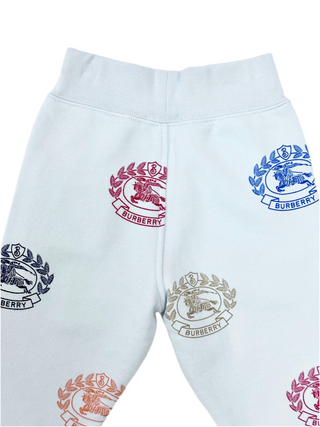 Burberry Baby Blue Jogger Pants with Colourful Brand Name Logos