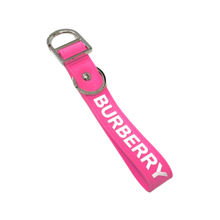 Burberry Pink Key Chain with White Name Print