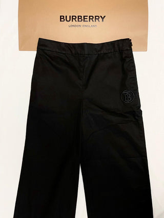 Burberry Black Arianna Trousers with TB Embroidery