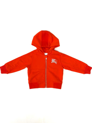 Burberry Orange Zip Hoodie with White Horse Logo