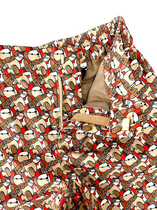 Burberry Iconic Bear Logo Silk Cotton Shorts