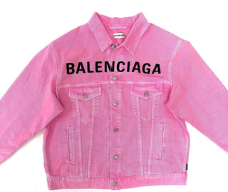 Balenciaga Logo Denim Pink Jacket Oversized