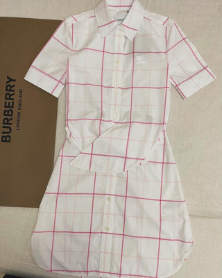 Burberry White Pink Caro Shirt Dress