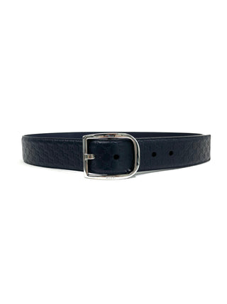 Gucci Leather Belt GG with Silver Buckle