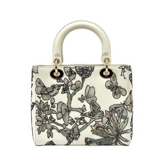 Lady Dior Medium Mexico Motif Microbead Embroidered Multicolor