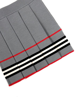 Burberry Grey Classic Design Stripes Wool Skirt