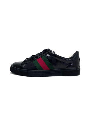 Gucci Black GG Shiny Sneakers
