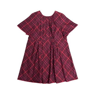 Burberry Maroon Red Classic Check Pattern Dress