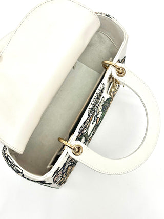 Lady Dior Medium Mexico Motif Microbead Embroidered Multicolor