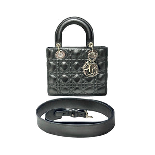 Lady Dior Mettalic Dark Grey Cannage Lambskin