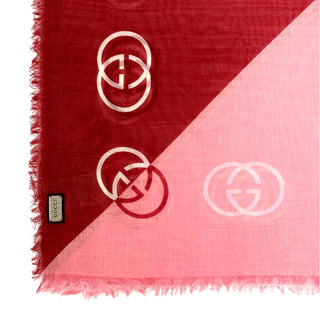 Gucci Tri Color Cotton Scarf Red/ Pink