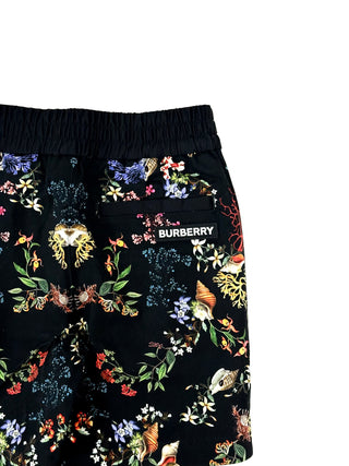 Burberry Black with Flower Print Shorts