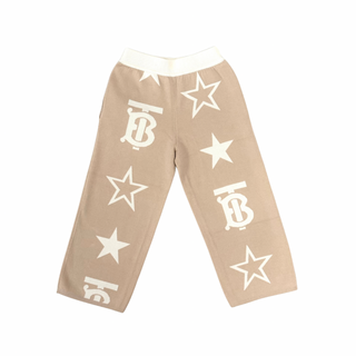 Burberry Beige TB Logo Stars Wool Trousers