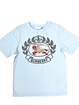 Burberry Baby Blue Round Horse Logo T‘shirt