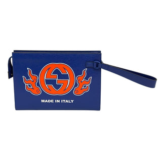 Gucci Pouch Blue and Orange with Gucci Print