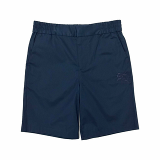 Burberry Navy Blue Horse Logo Embroidered Shorts