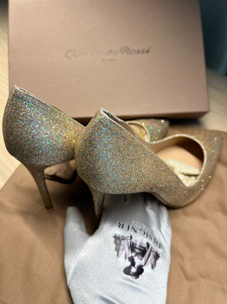 Gianvito Rossi Gold Glitter Heels