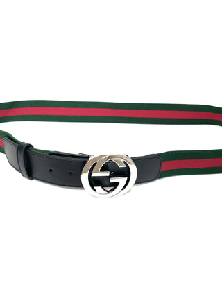 Gucci Classic Color Belt with Silver Blondie Buckle