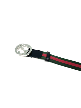 Gucci Classic Color Belt with Silver Blondie Buckle