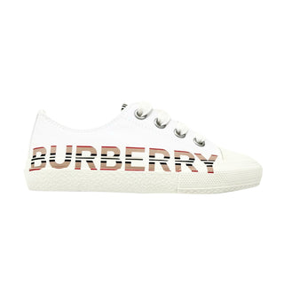 Burberry White Sneakers with Classic Colours Name Logo
