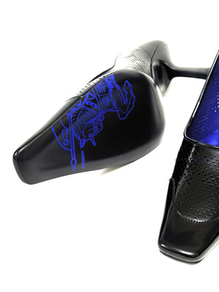 Burberry Calf Grain Black Leather Heels