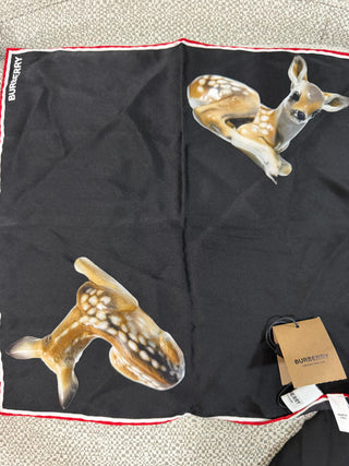 Burberry Black With Animal Print Scarf