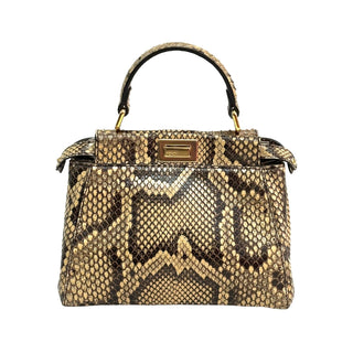 Fendi Peekaboo Mini Python Beige