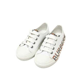 Burberry White Sneakers with Classic Colours Name Logo