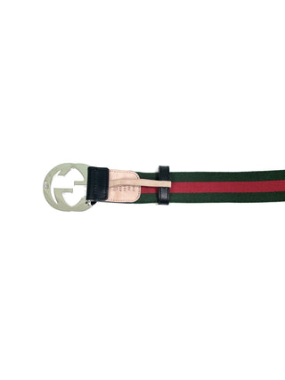 Gucci Classic Color Belt with Silver Blondie Buckle