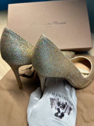 Gianvito Rossi Gold Glitter Heels